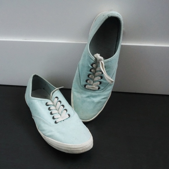 light blue canvas shoes